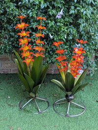 Metal Agave with Flowers | Handmade Mexican Yard Art  | Outdoor Garden Decor