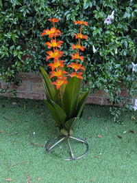 Metal Agave with Flowers | Handmade Mexican Yard Art  | Outdoor Garden Decor
