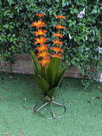 Metal Agave with Flowers | Handmade Mexican Yard Art  | Outdoor Garden Decor