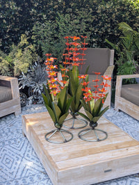 Metal Agave with Flowers | Handmade Mexican Yard Art  | Outdoor Garden Decor