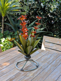 Metal Agave with Flowers | Handmade Mexican Yard Art  | Outdoor Garden Decor