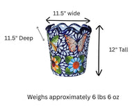 Butterfly Talavera Flower Pot  | Handmade Ceramic Planter |  Mexican Pottery Gift