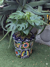 Butterfly Talavera Flower Pot  | Handmade Ceramic Planter |  Mexican Pottery Gift