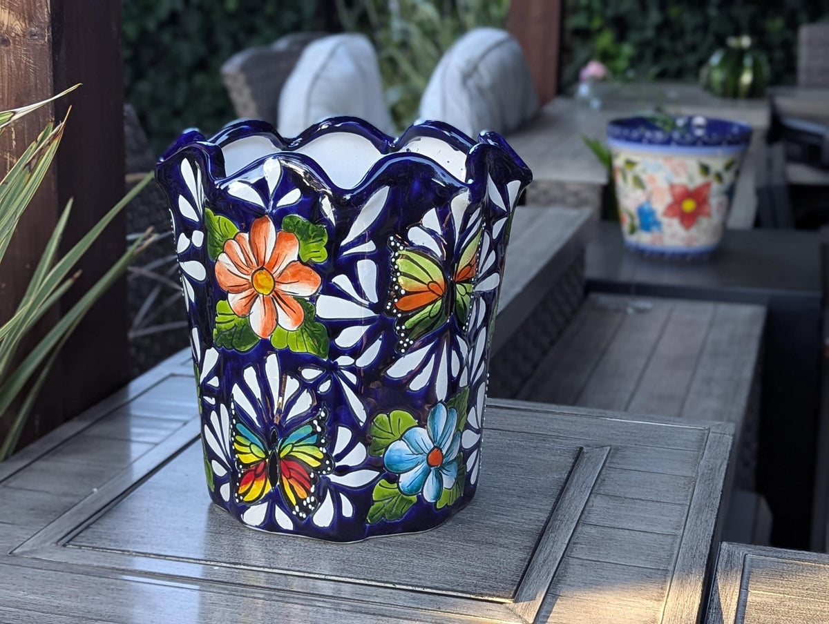 Tulip Talavera Flower Pot  | Handmade Ceramic Planter |  Mexican Pottery Gift