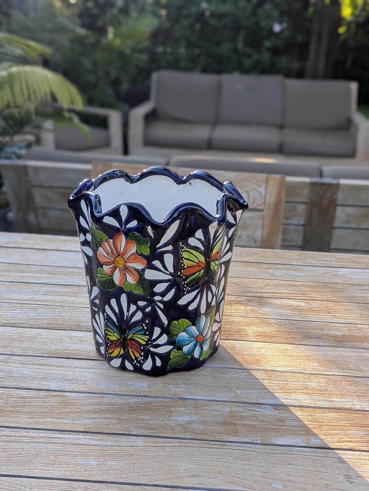 Tulip Talavera Flower Pot  | Handmade Ceramic Planter |  Mexican Pottery Gift