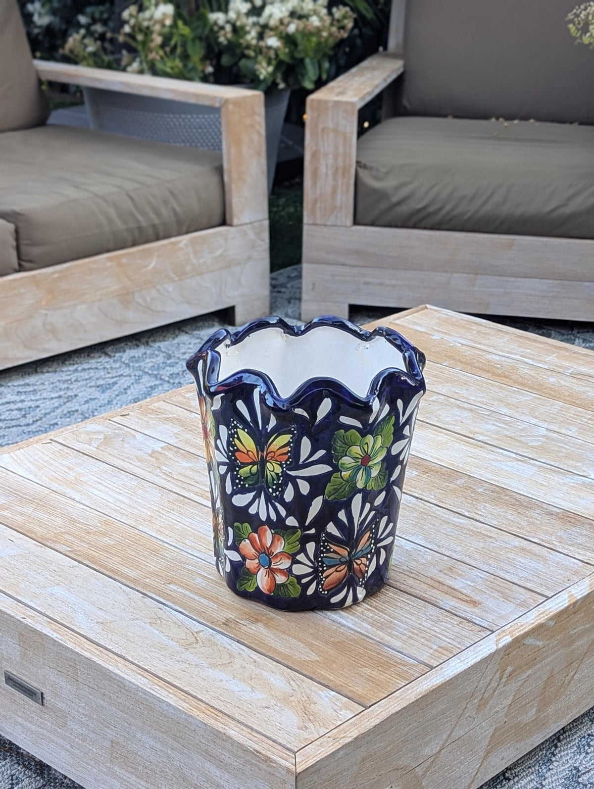 Tulip Talavera Flower Pot  | Handmade Ceramic Planter |  Mexican Pottery Gift