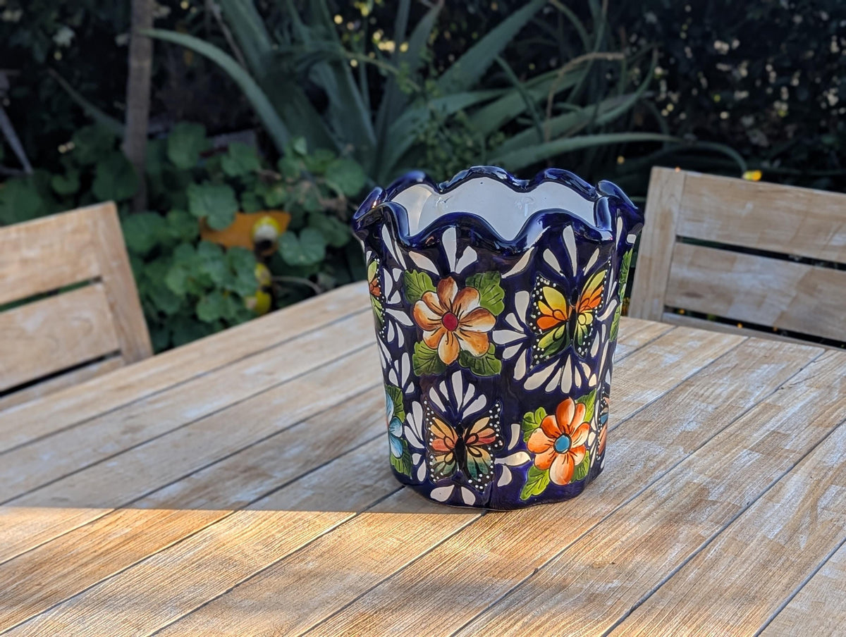 Tulip Talavera Flower Pot  | Handmade Ceramic Planter |  Mexican Pottery Gift