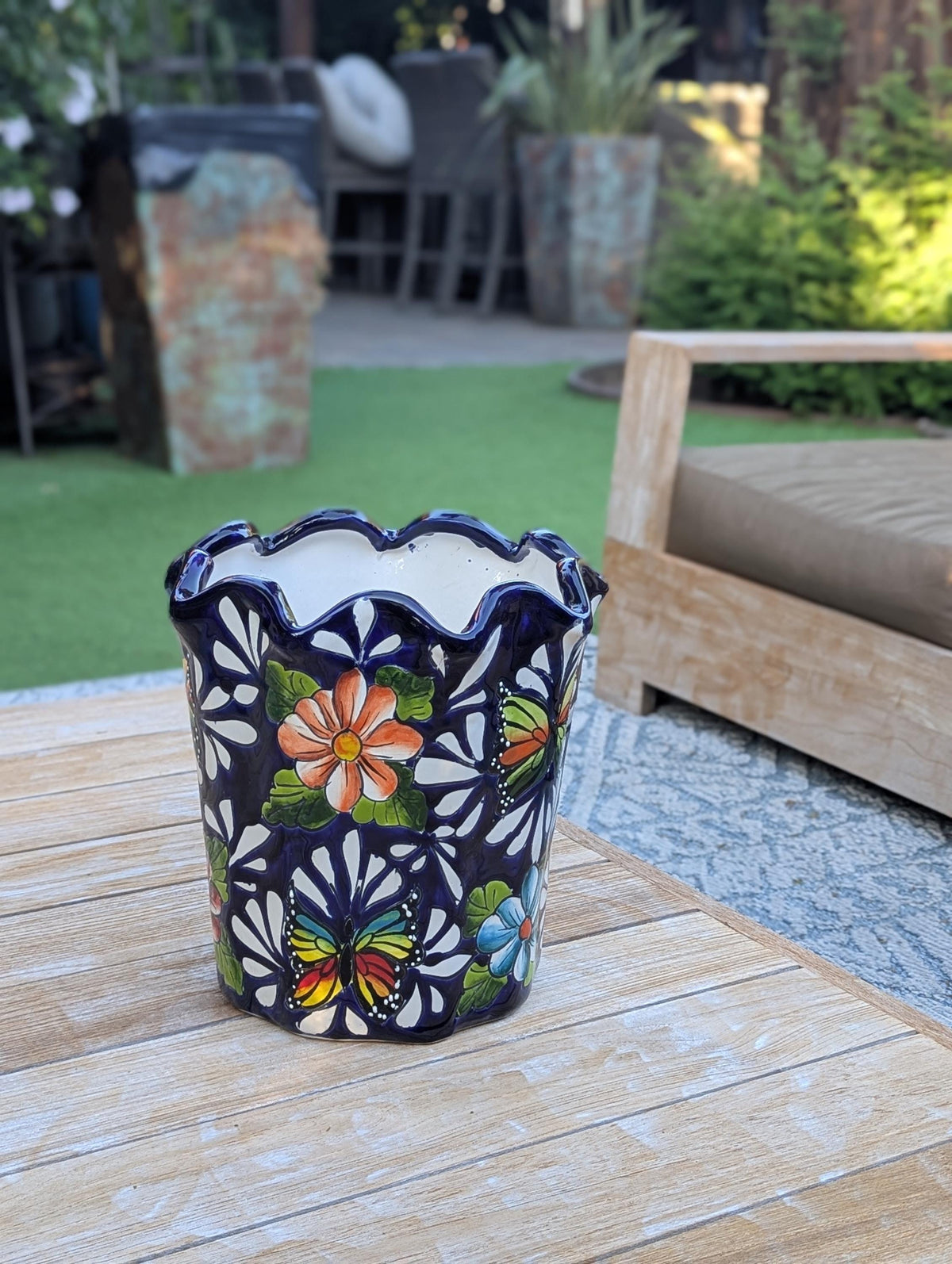 Tulip Talavera Flower Pot  | Handmade Ceramic Planter |  Mexican Pottery Gift