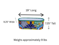 Talavera Oval Succulent Planter | Mexican Ceramic Window Box  | Hand Painted Pot
