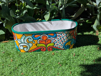 Talavera Oval Pot | Hand Painted Succulent Window Box | Mexican Pottery Ceramic Planter