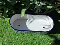 Hand Painted Talavera Oval Planter | Mexican Ceramic Window Box | Succulent Pot