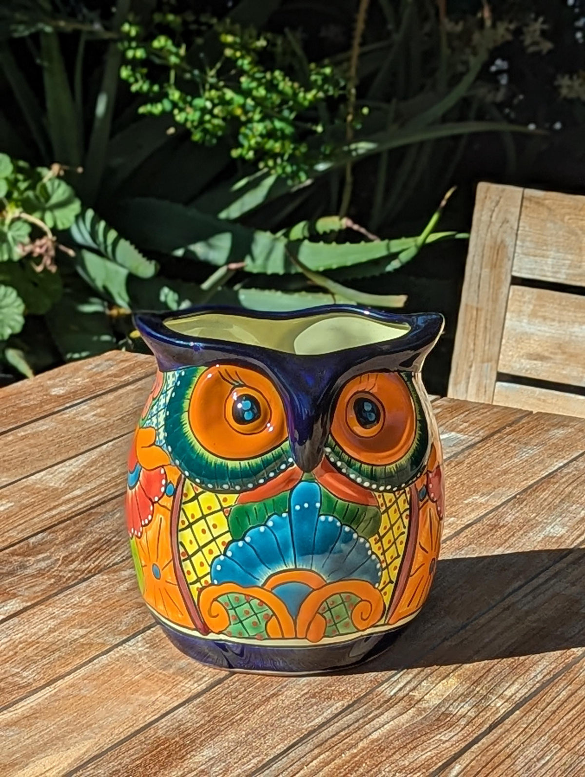 Talavera Owl Planter | 9.75" Tall Handmade Mexican Ceramic Flower Pot
