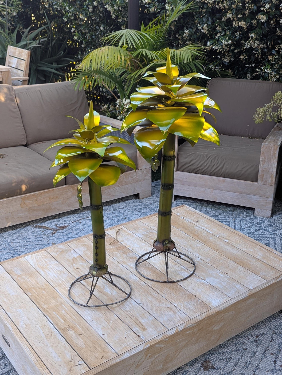 Pygmy Palm Trees | Metal Yard Art & Garden Decor Centerpieces