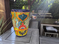 Talavera Planter | Hand-Painted Mexican Ceramic Flower Pot | Outdoor Garden Decor