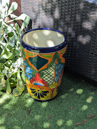 Talavera Planter | Hand-Painted Mexican Ceramic Flower Pot | Outdoor Garden Decor
