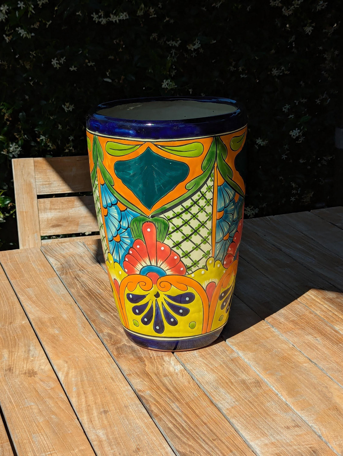 Talavera Planter | Hand-Painted Mexican Ceramic Flower Pot | Outdoor Garden Decor