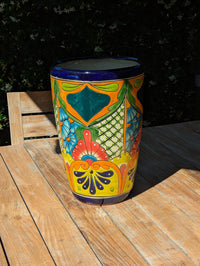 Talavera Planter | Hand-Painted Mexican Ceramic Flower Pot | Outdoor Garden Decor