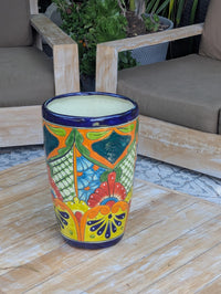 Talavera Planter | Hand-Painted Mexican Ceramic Flower Pot | Outdoor Garden Decor