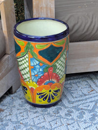 Talavera Planter | Hand-Painted Mexican Ceramic Flower Pot | Outdoor Garden Decor