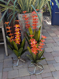 Metal Agave with Flowers | Handmade Mexican Yard Art  | Outdoor Garden Decor