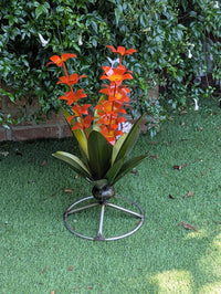 Metal Agave with Flowers | Handmade Mexican Yard Art  | Outdoor Garden Decor