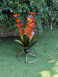 Metal Agave with Flowers | Handmade Mexican Yard Art  | Outdoor Garden Decor