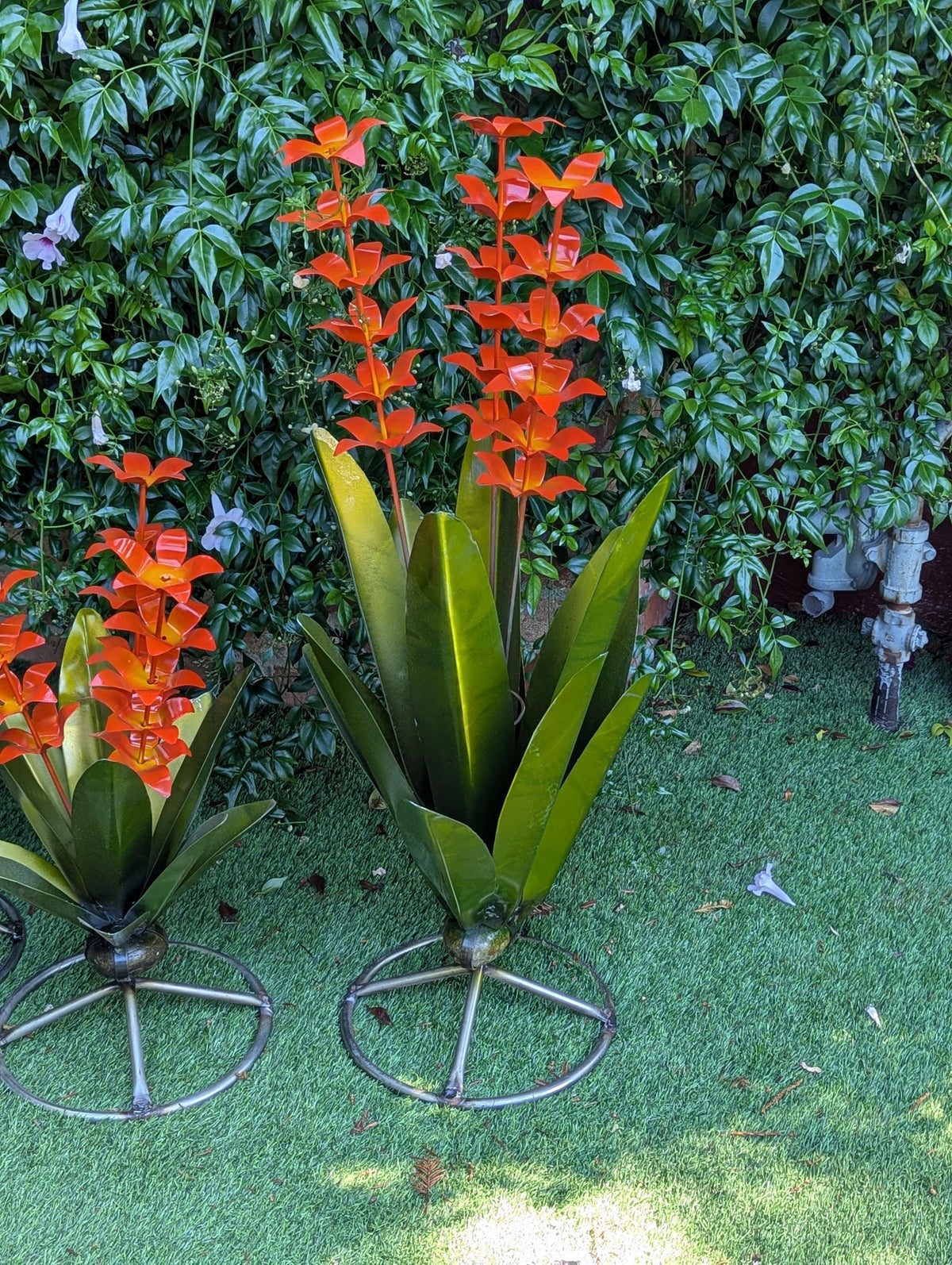 Metal Agave with Flowers | Handmade Mexican Yard Art  | Outdoor Garden Decor