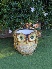 Ceramic Owl Planter | Hand Painted Animal Flower Pot  | Boho Garden Decor