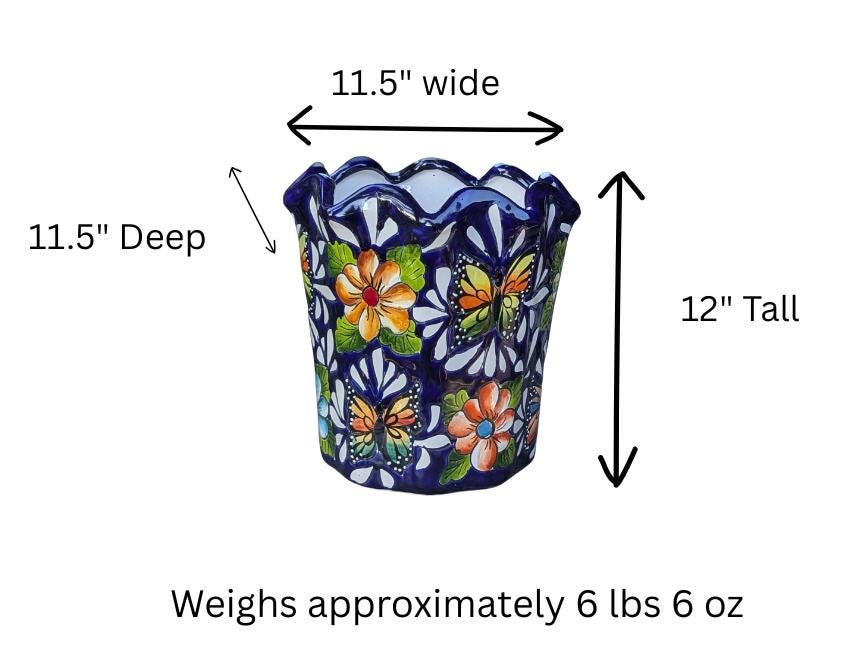 Tulip Talavera Flower Pot  | Handmade Ceramic Planter |  Mexican Pottery Gift