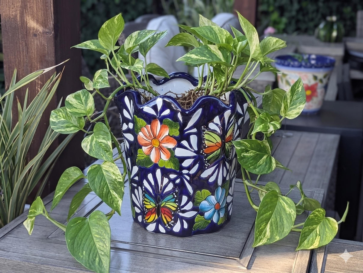 Tulip Talavera Flower Pot  | Handmade Ceramic Planter |  Mexican Pottery Gift