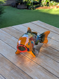 Talavera Koi Fish Statue | Handmade Ceramic Garden Sculpture  | Mexican Pottery Gift