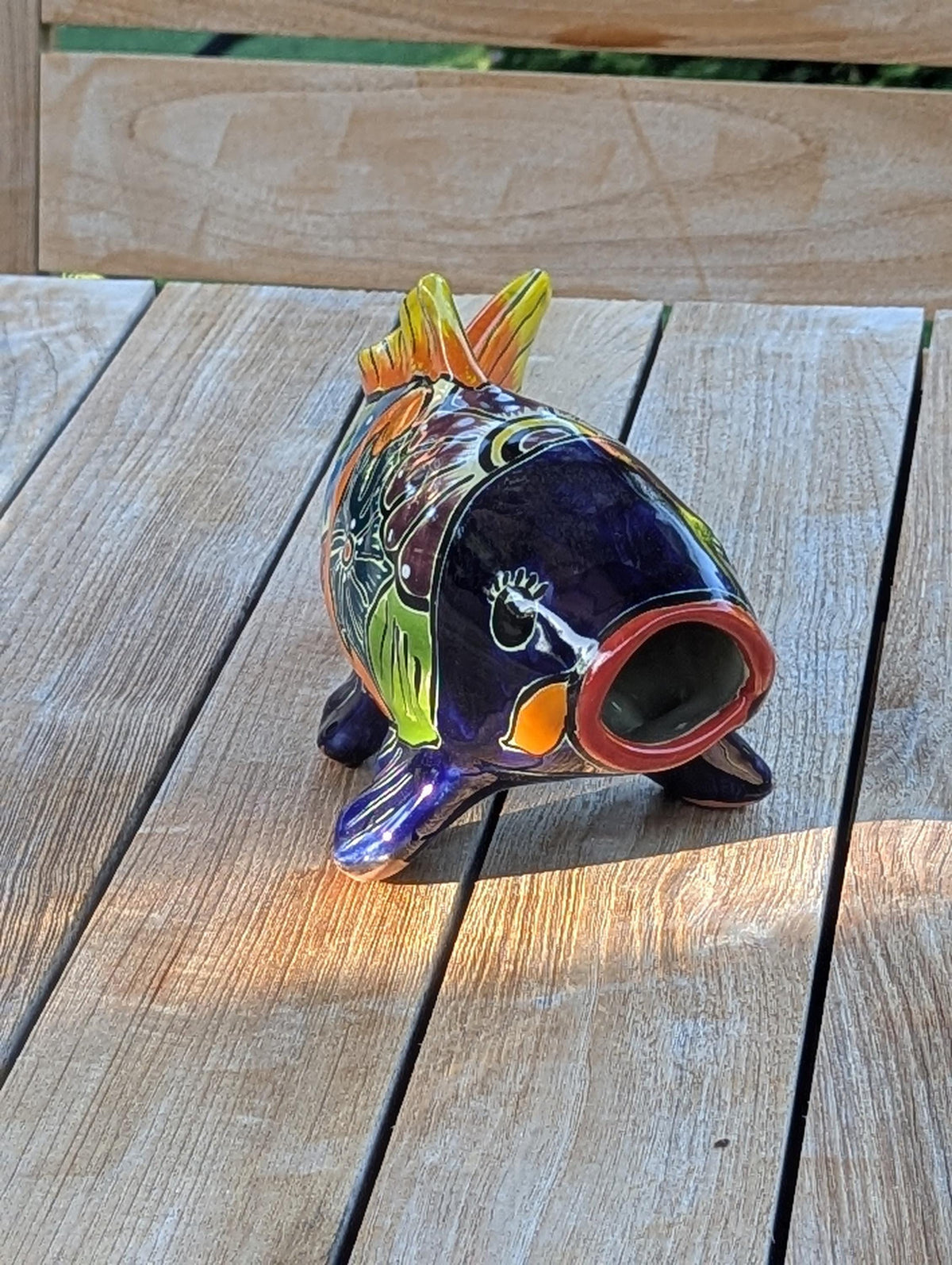 Ceramic Koi Fish Garden Sculpture | Handmade Talavera Animal  | Mexican Pottery Gift