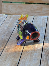 Ceramic Koi Fish Garden Sculpture | Handmade Talavera Animal  | Mexican Pottery Gift