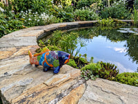 Ceramic Koi Fish Garden Sculpture | Handmade Talavera Animal  | Mexican Pottery Gift
