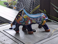 Talavera Bull Planter | Handmade Mexican Pottery Flower Pot | Garden Decoration
