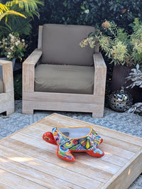 Talavera Turtle Planter | Handmade Mexican Pottery  | Ceramic Flower Pot Garden Gift