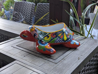 Talavera Turtle Planter | Handmade Mexican Pottery  | Ceramic Flower Pot Garden Gift