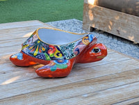 Talavera Turtle Planter | Handmade Mexican Pottery  | Ceramic Flower Pot Garden Gift