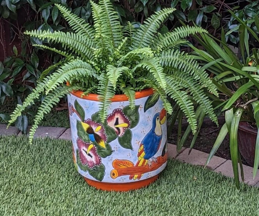 Toucan Planter | 14" Ceramic Talavera Flower Pot | Handmade Mexican Pottery