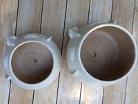White Round Whistler Ceramic Face Planter | Handmade Mexican Clay Pottery