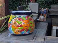 Talavera Sun Planter | Mexican Flower Pot | Handmade Ceramic Decor | Outdoor Yard Art