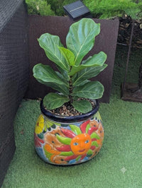 Talavera Sun Planter | Mexican Flower Pot | Handmade Ceramic Decor | Outdoor Yard Art