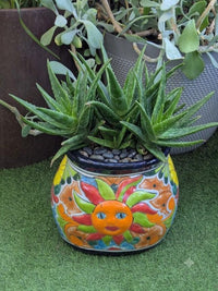 Talavera Sun Planter | Mexican Flower Pot | Handmade Ceramic Decor | Outdoor Yard Art