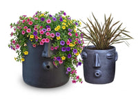 Whistler Planter Bundles  | Black Flower Pot  | Handmade Mexican Clay Pottery | Lawn Ornament