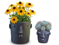Whistler Planter Bundles  | Black Flower Pot  | Handmade Mexican Clay Pottery | Lawn Ornament