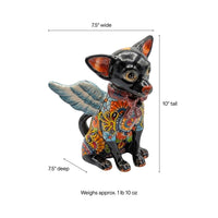 Chihuahua Ceramic Figurine Home Decor | Handmade Mexican Pottery | Talavera Folk Art