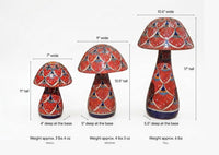 Mushroom Garden Decor | Set of 3 Handmade Ceramic Mexican Toadstools
