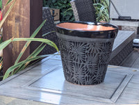 Hand Etched Floral Planter | Mexican Terracotta Flower Pot | Boho Garden Decor