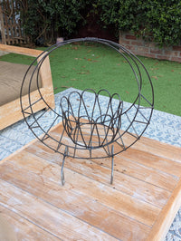 Crescent Moon Metal Plant Holder  | Wire Wrought Iron Flower Pot Stand | Boho Celestial Garden Decor