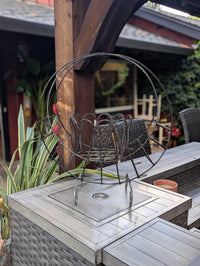 Crescent Moon Metal Plant Holder  | Wire Wrought Iron Flower Pot Stand | Boho Celestial Garden Decor